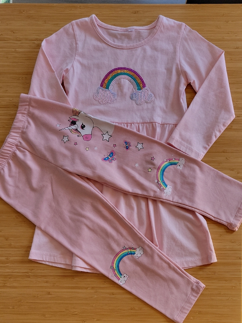 Girl Set : Dress Never Use It + Legging Like New  6T